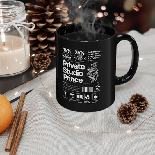 Artistic Black Mug - 'Private Studio Prince' | Perfect Gift for Creative Souls