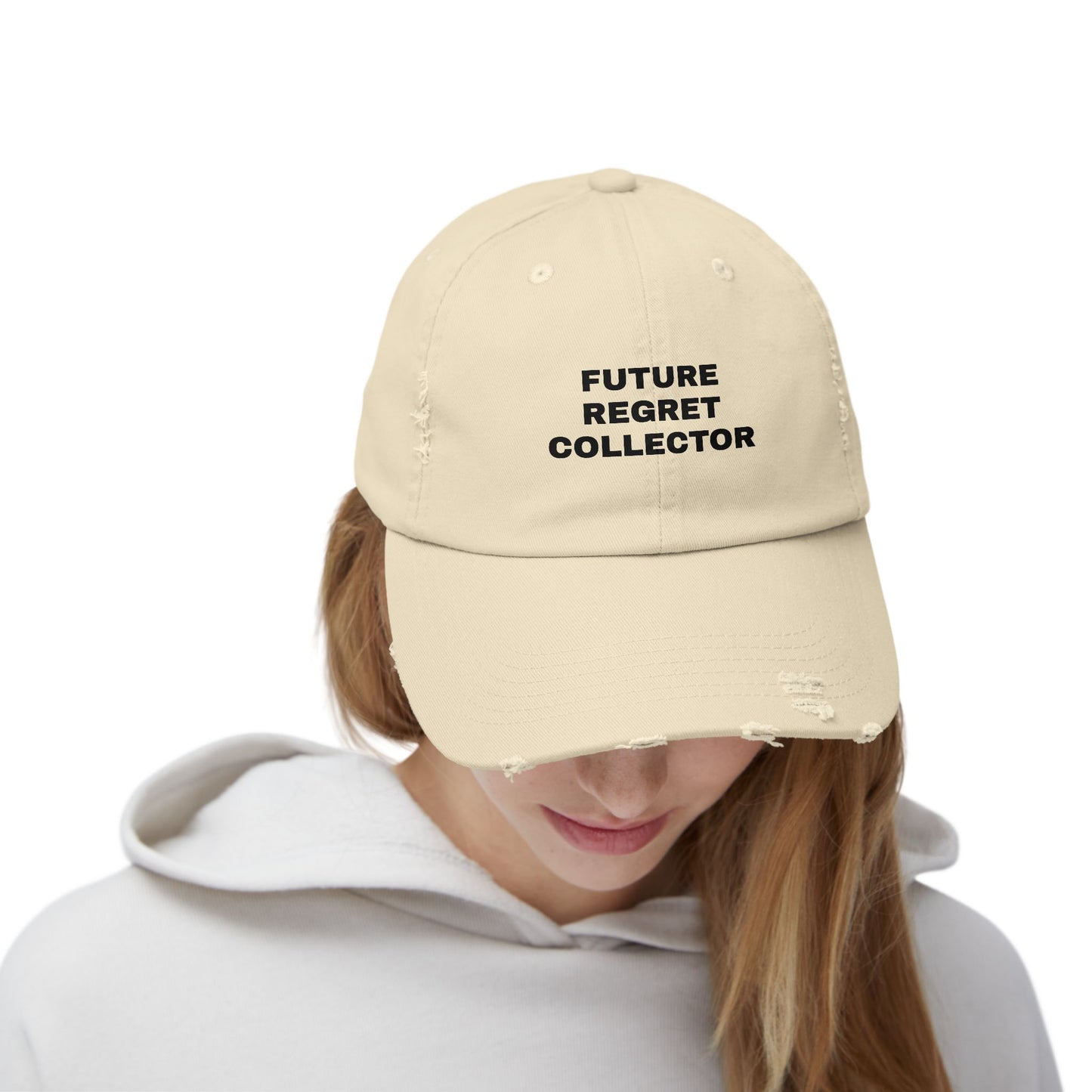 'Future Regret Collector' Unisex Distressed Cap