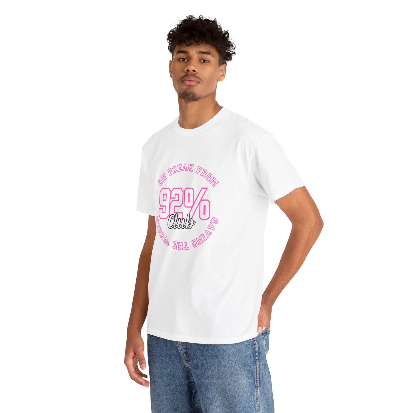 On break from saving the world Unisex Heavy Cotton Tee - 92% Club