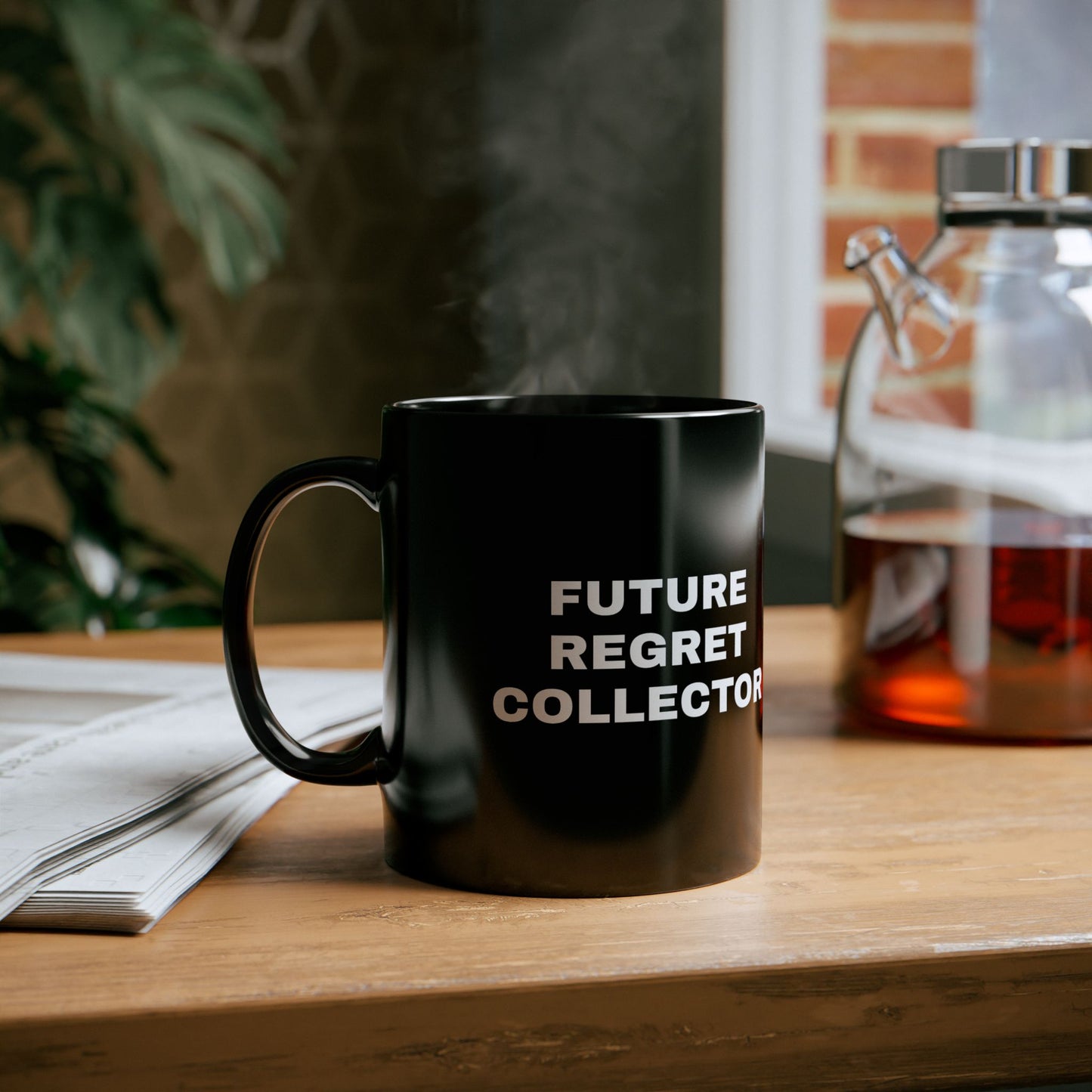 Funny Black Mug - 'Future Regret Collector' | Perfect Gift for Tattoo Lovers